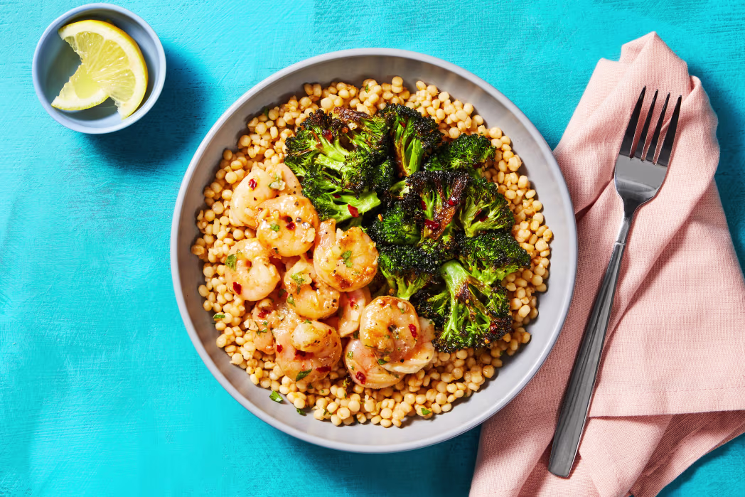 Garlicky Shirmp Couscous Bowls